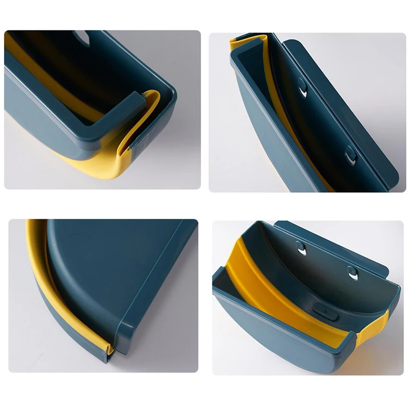 

New Wall Mounted Folding Waste Bin Kitchen Cabinet Door Hanging Trash Bin Garbage Car Trash Can Wall Mounted Foldable Cleaning
