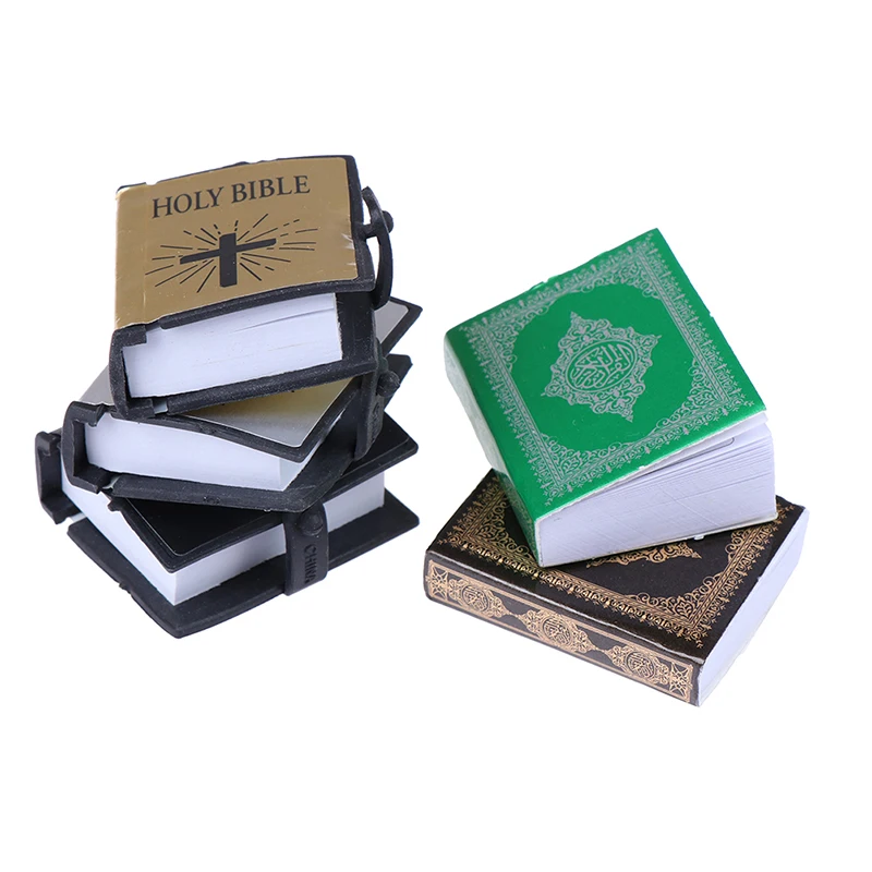 

1pcs 1:12 Dollhouse Miniature Mini Paper Bible Book Model Furniture Accessories Toys