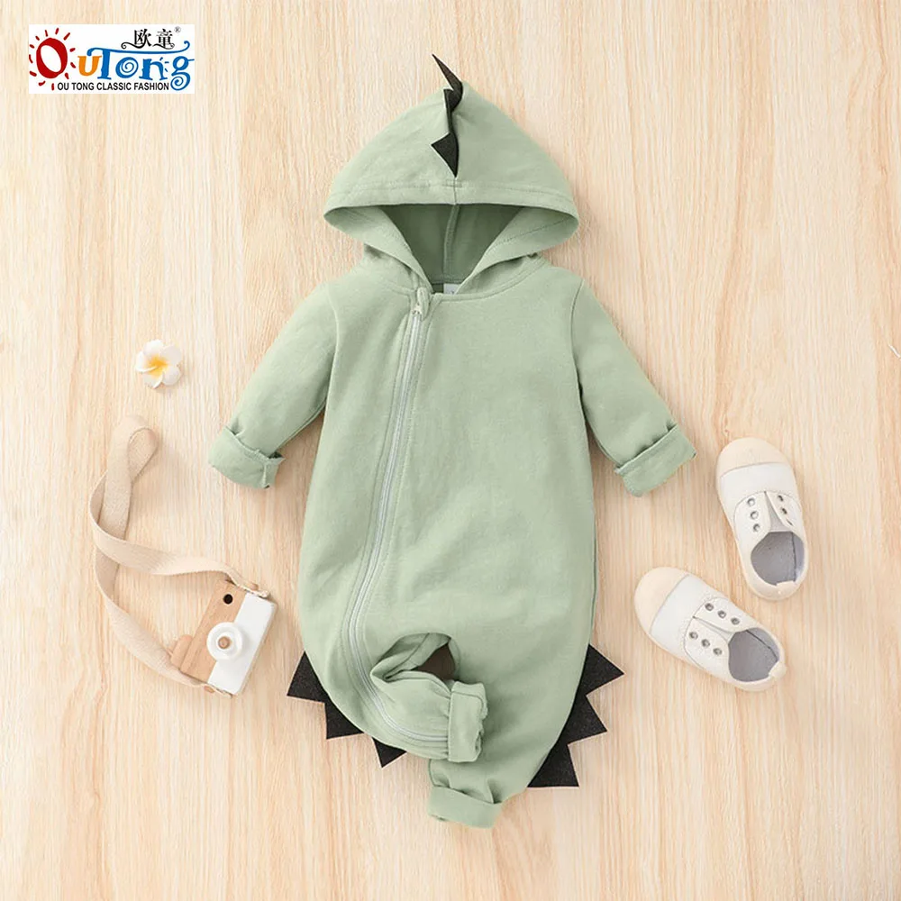 

Outong Newborn Winter Jumpsuit Kids Baby Clothes Cartoon Dinosaur Shape Romper Children's Clothing Long Sleeve Hooded Bodysuit