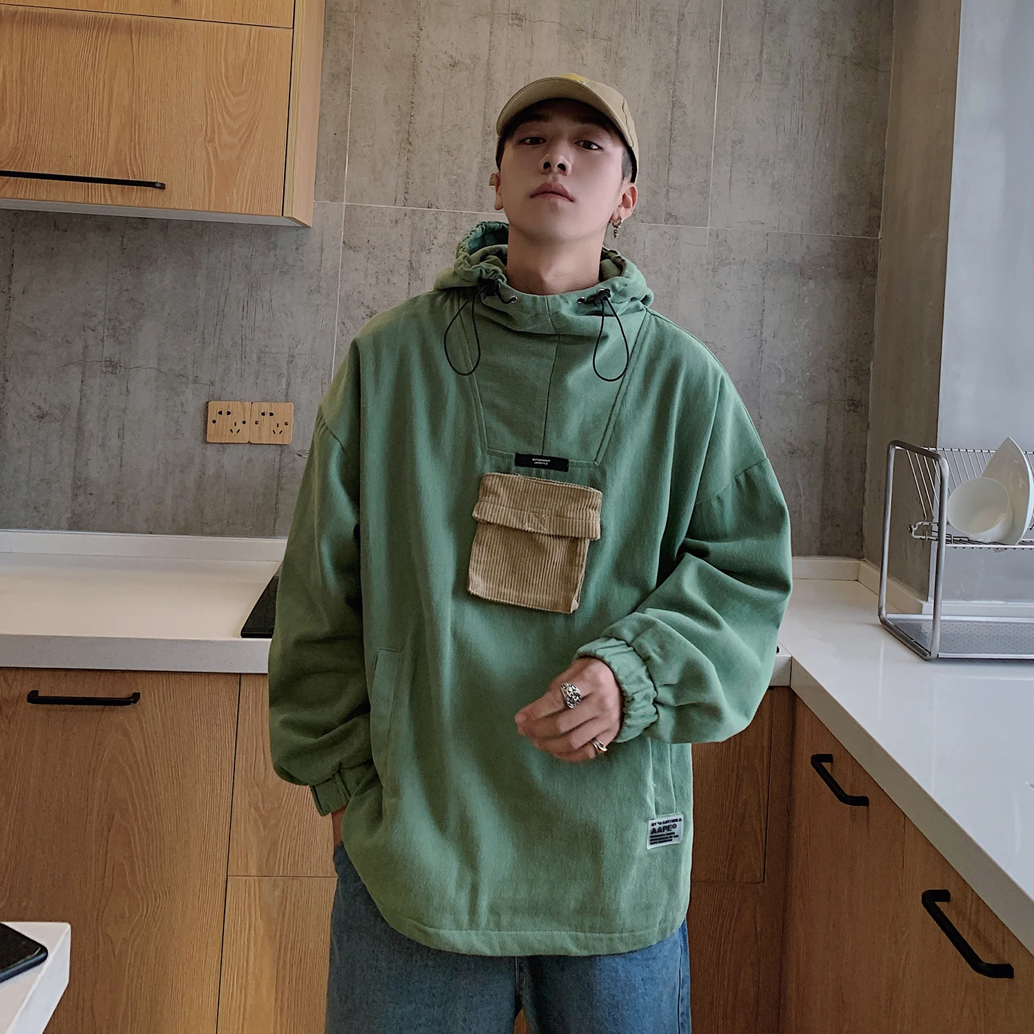 2019 мужская куртка с карманом и капюшоном на молнии толстовки хлопковые пальто