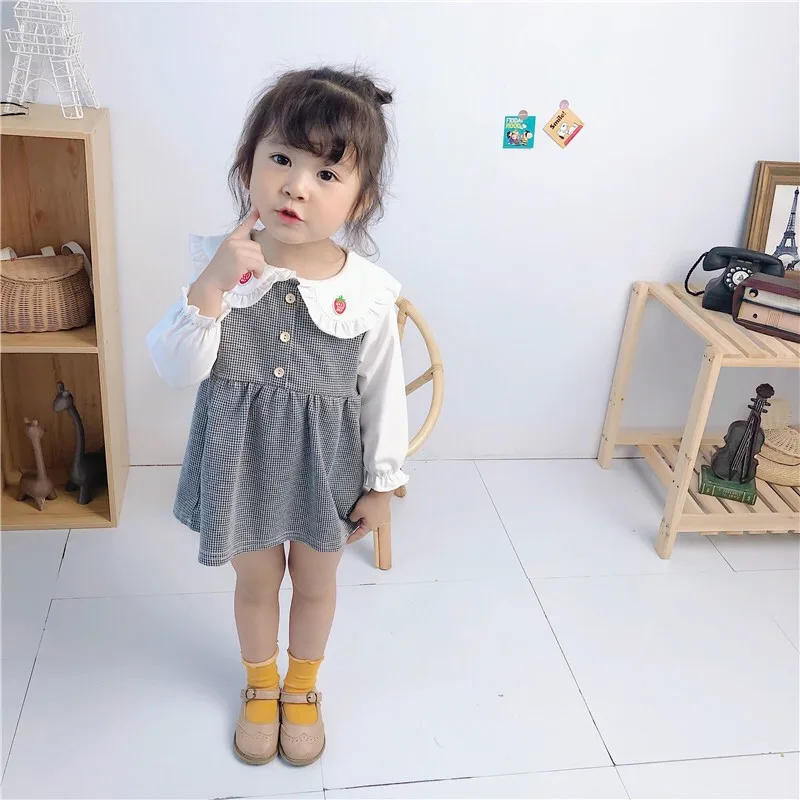 Платье YALOODE для новорожденных девочек хлопковое клетчатое платье с длинными