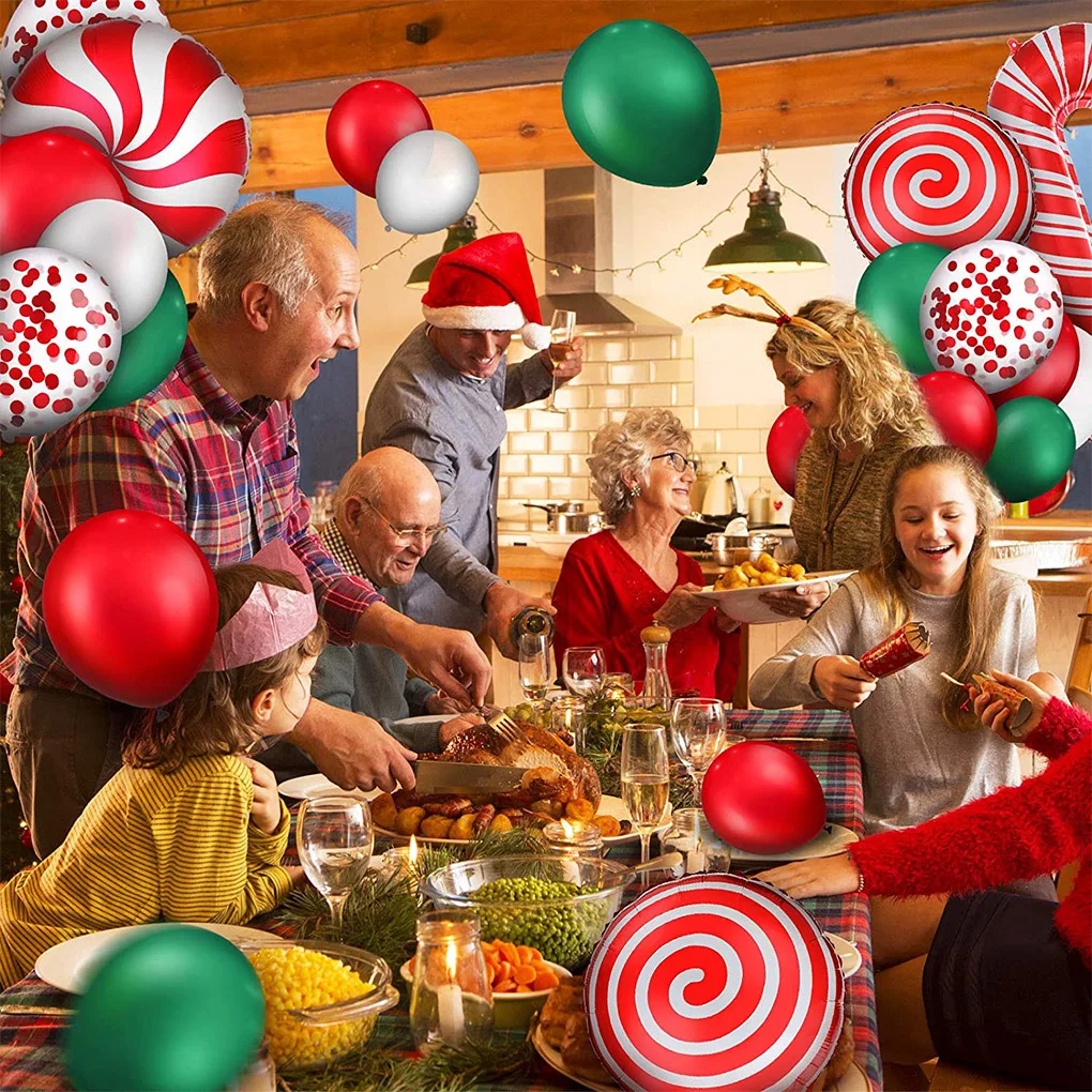 

200 Pieces Christmas Balloon Garland Arch Kit Latex Party Balloons Decoration Kit Holiday Birthday DIY Decor Supplies