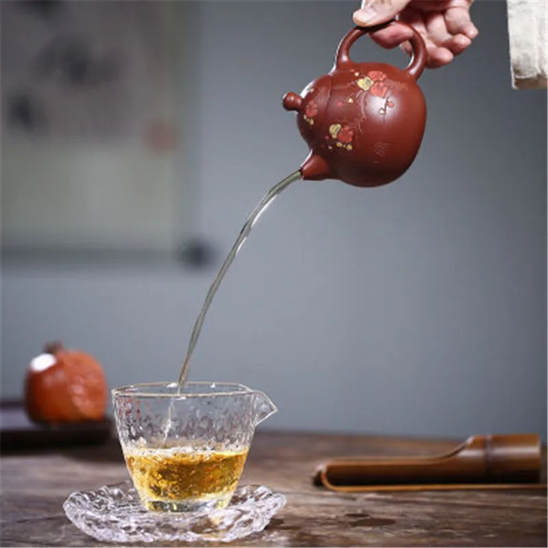 

Creativity Teapot Gift Raw Ore Dahongpao Dragon Egg Purple Clay Teapot Hand-painted Plum Blossom Teapot Zisha Kettle Tea Box