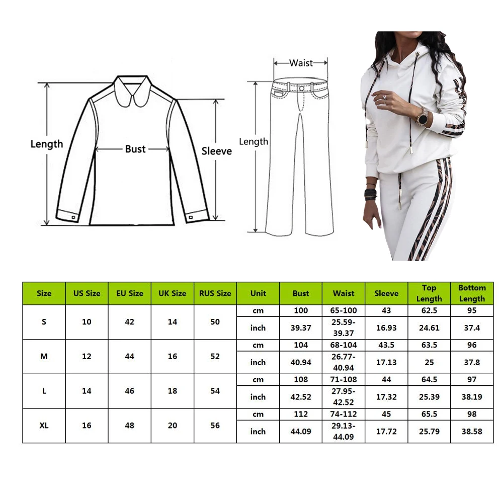 

Autumn Winter Tracksuit Women Two Piece Set Hooded PU Long Sleeve Sweatshirt Top and Pants Leisure Sports Suit Casual Outfits
