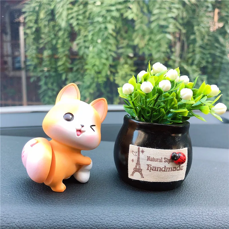 Милое украшение для автомобиля милые Мультяшные украшения в виде животных с