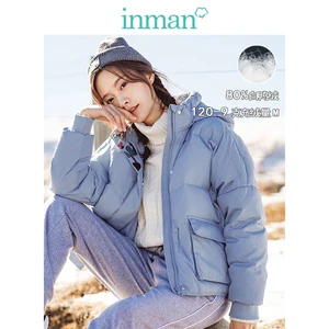 INMAN зимний женский свободный теплый короткий пуховик с капюшоном