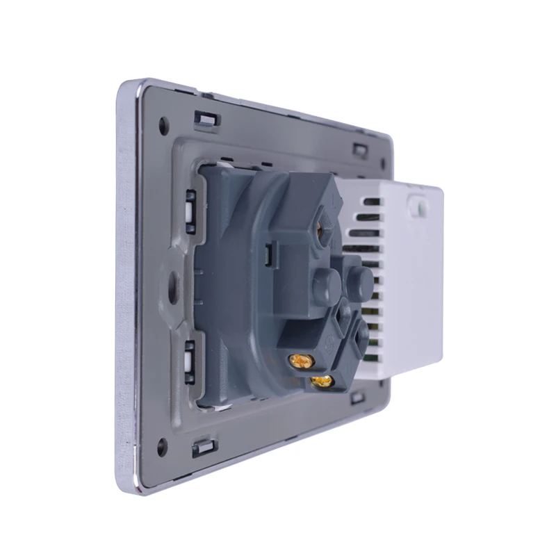 German Standard Socket EU Power Outlet With Dual USB Smart Induction Charge Port For Mobile 2.1A Crystal Glass Panel | Обустройство