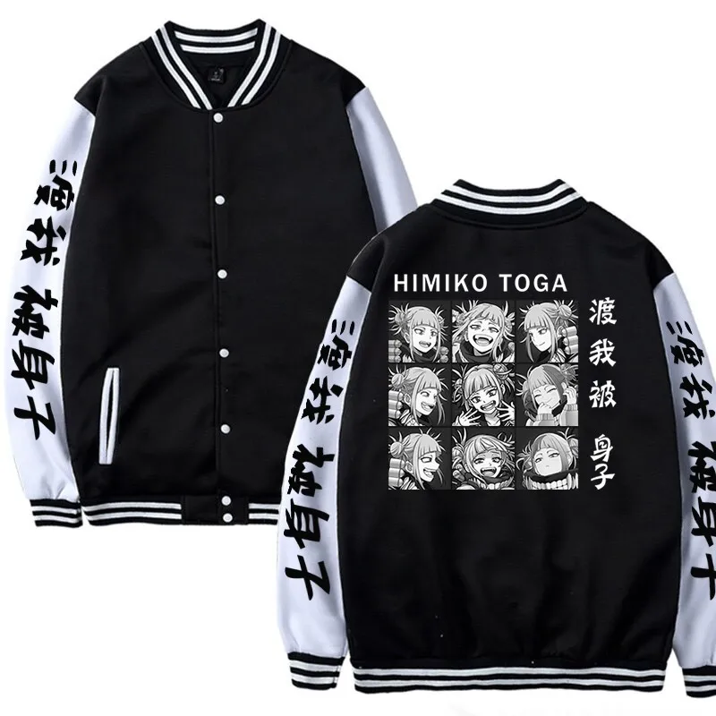 

Бейсбольная униформа для мужчин, спортивная одежда, осенняя куртка-бомбер, химико Тога с принтом в стиле хип-хоп, мужские бейсбольные пальто