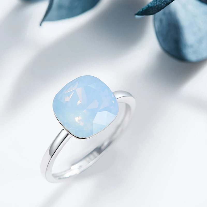 Cdyle украшенное кристаллом роскошное кольцо Синий Красный Модный Романтический