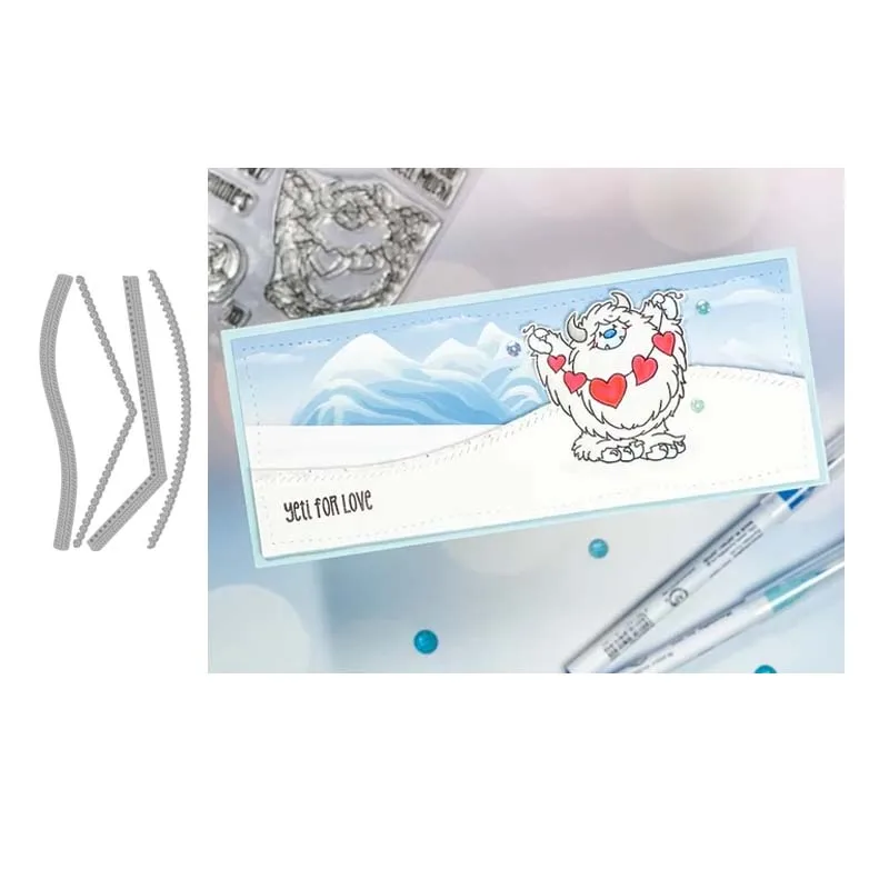 

2021 New Design Metal Cutting Dies Curved Lines Craft Stencil Diy Scrapbooking Handmade Card Make Shape Album Decoration Model