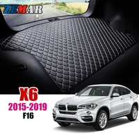 1set leather car trunk mat cargo liner tray boot cover pad for bmw x6 f16 decoration auto accessories 2016 2017 2018 2019