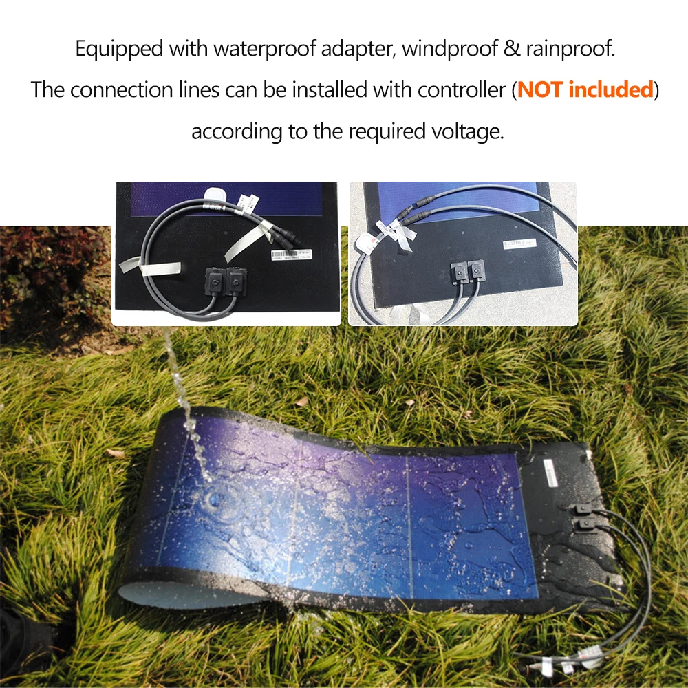 Аморфная Кремниевая Гибкая тонкая пленка KKmoon 36 Вт солнечная панель 18 в