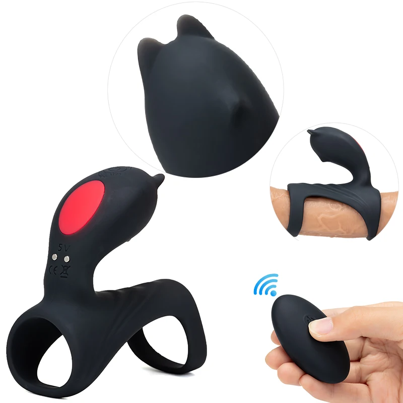 Вибрационный массажер для пениса с 9 скоростями двойные мужские кольца секса