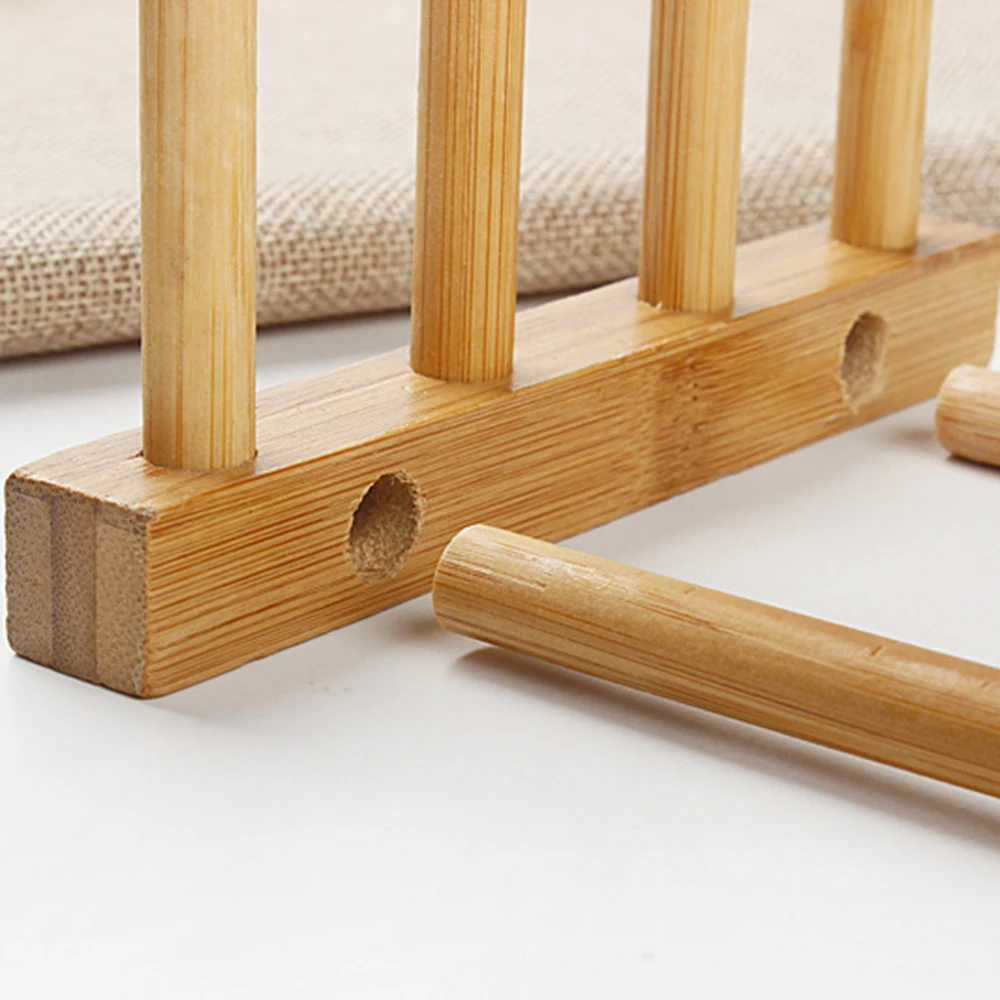 Бамбуковая подставка для посуды дренажная сушильная сушилка держатель хранения