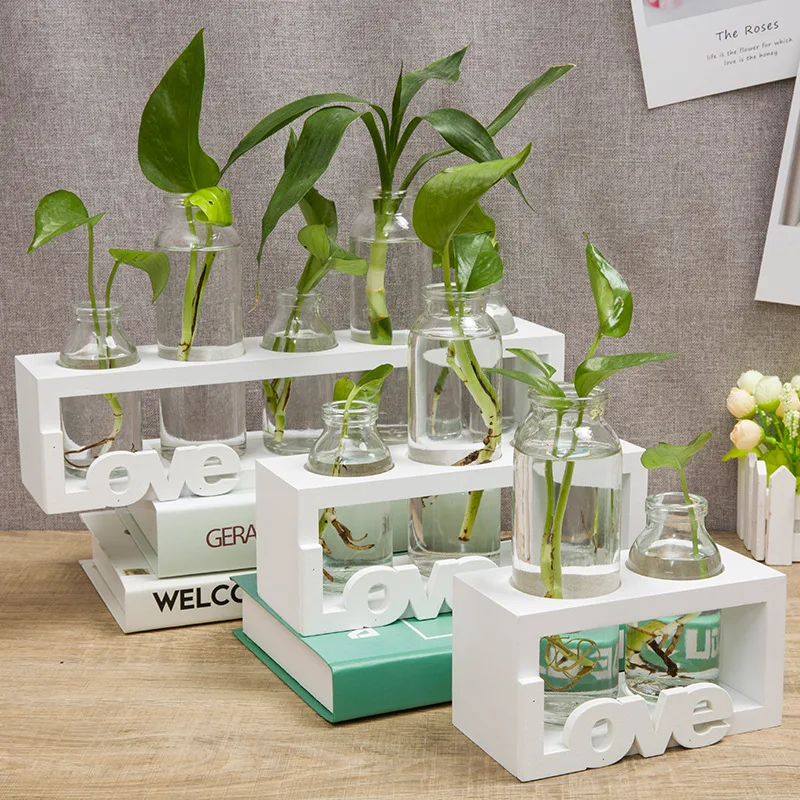 Простая Скандинавская стеклянная Цветочная ваза бутылка гидропонный контейнер