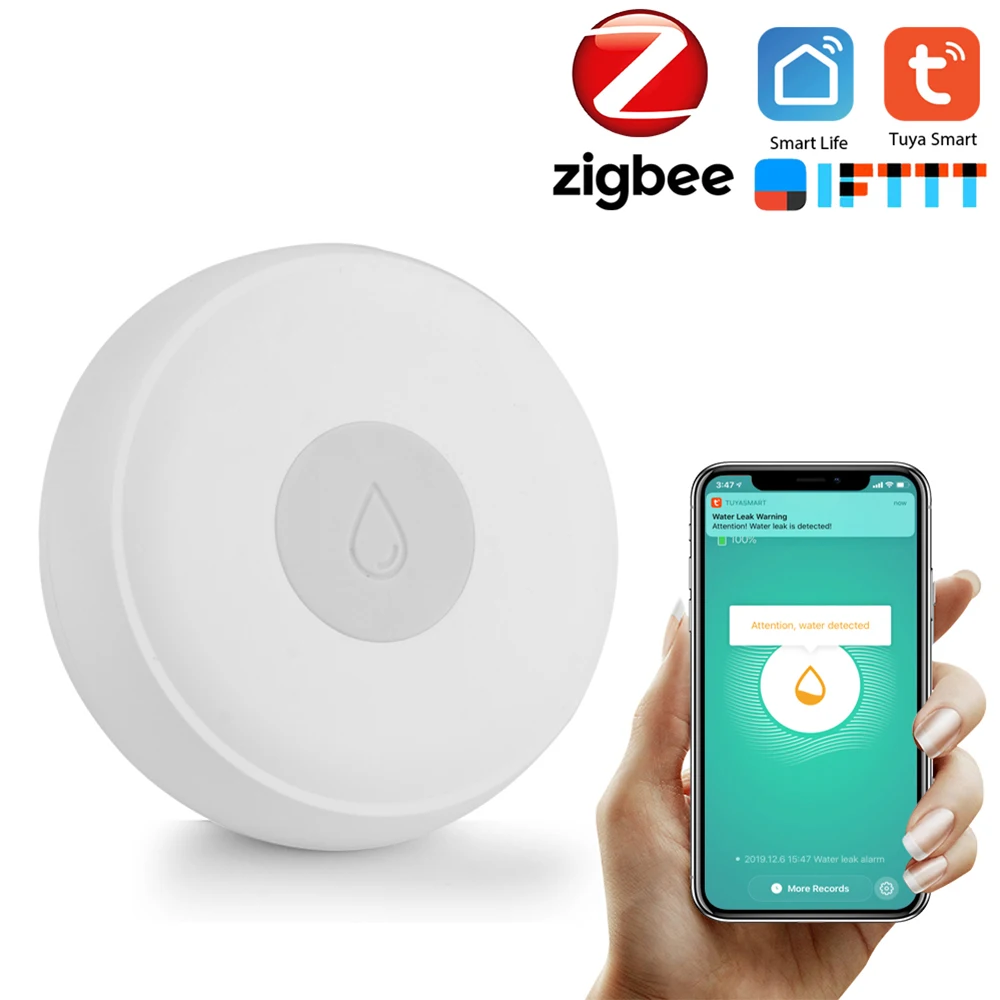 Zigbee умный дом датчик утечки воды беспроводной детектор наводнения обнаружение
