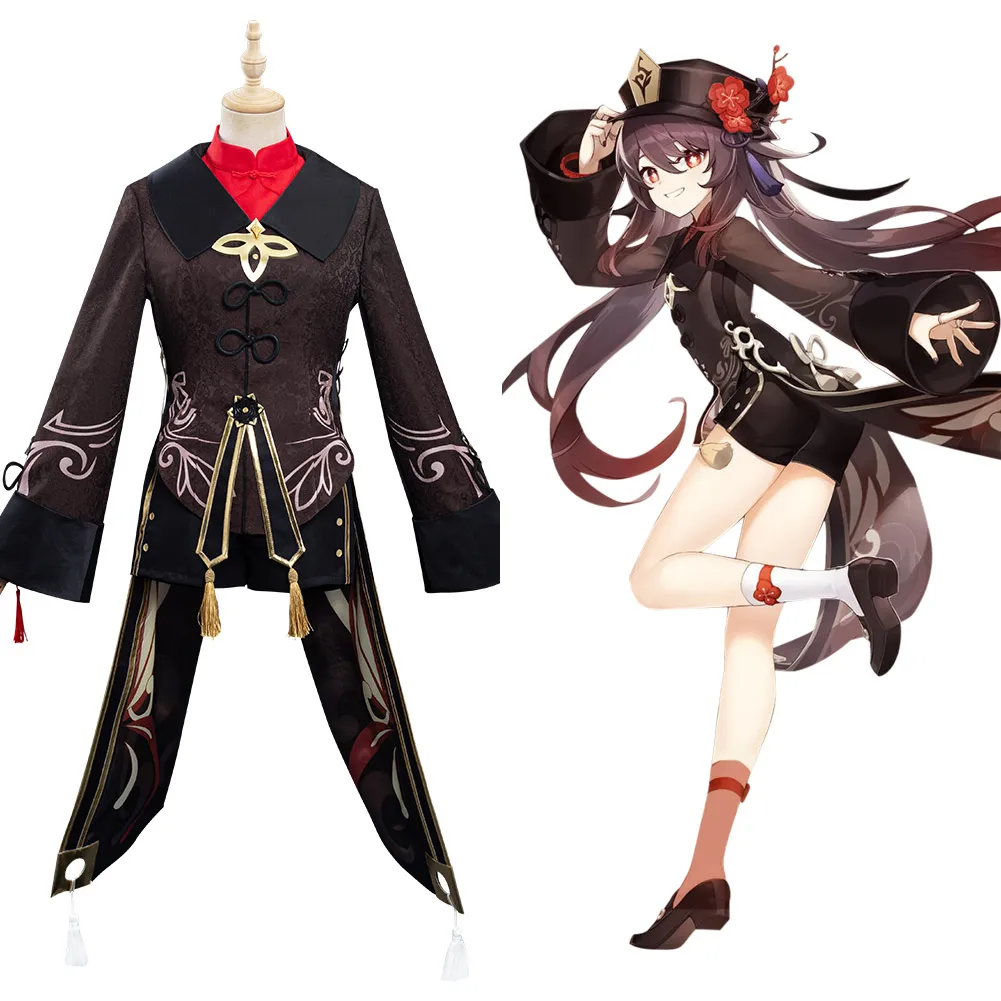 

Genshin Impact HuTao косплей костюм наряд платье Хэллоуин Карнавальный костюм для женщин