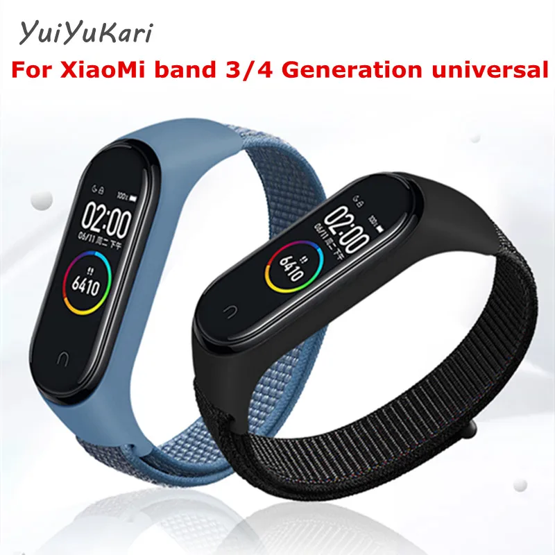 Тканый нейлоновый ремешок для Xiaomi mi 4 3 браслета наручных браслетов Band Xiao band