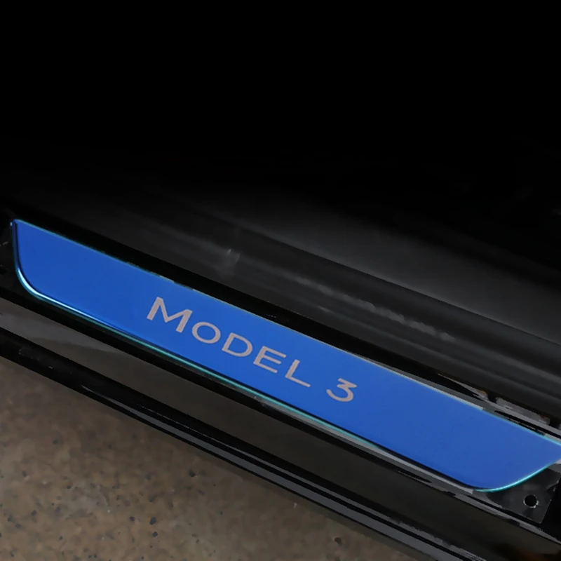 Модель 3 из нержавеющей стали Накладка на порог автомобиля для Tesla модель 2017 2018 2019