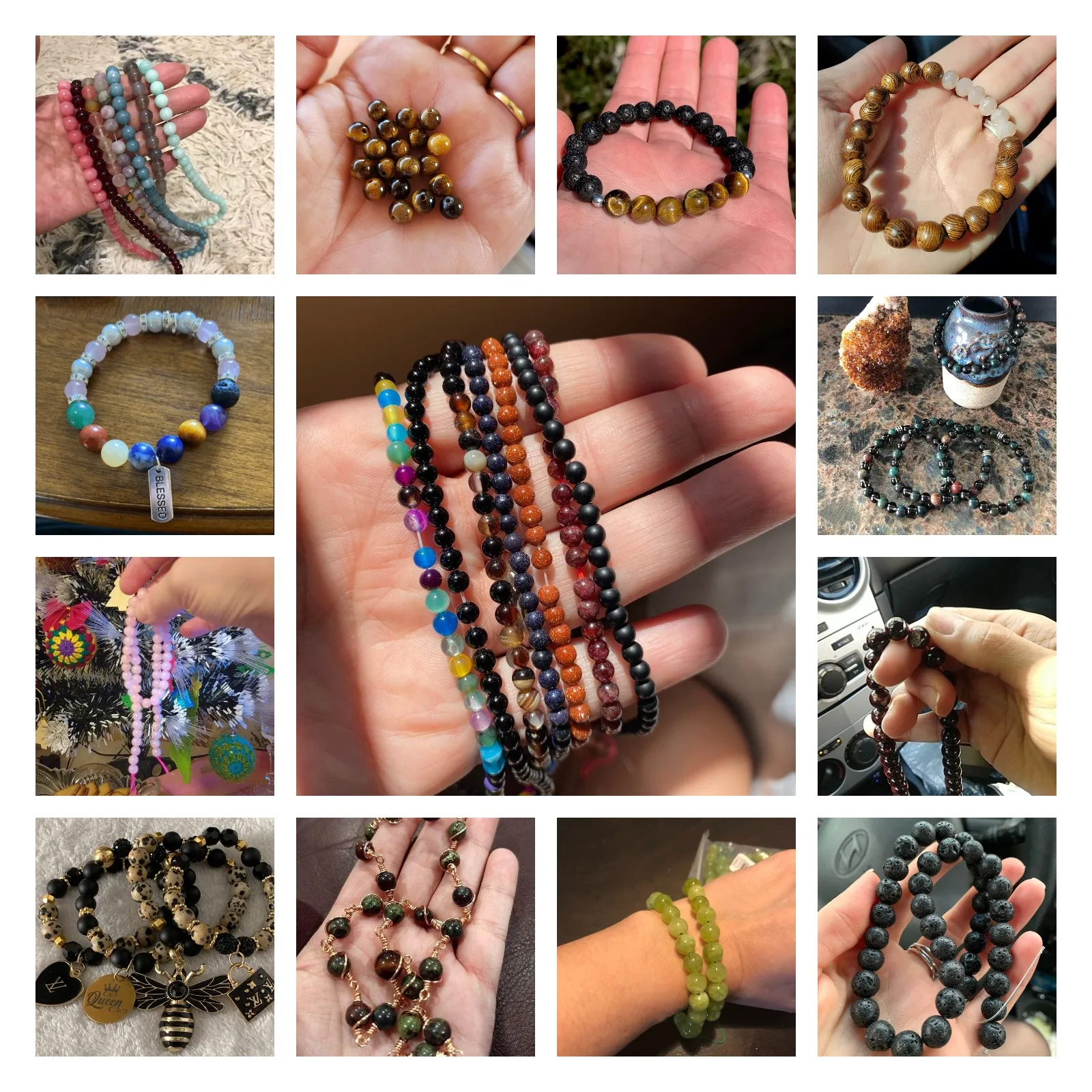 Цилиндрические черные гематитовые бусины из натурального камня круглые