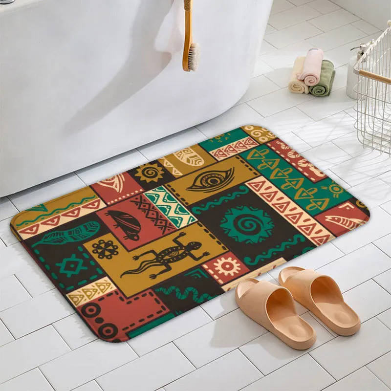 

Mediterranean Style Floor Mat Door Mat Door Mat Bathroom Absorbent Non-slip Mat Home Door Rubbing Mat Carpet