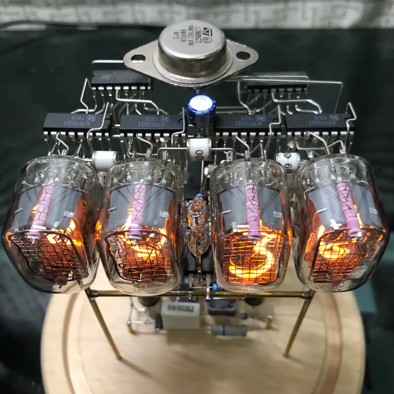 Reloj de tubo incandescente IN12, dispositivo retro, de escritorio, creativo, adornos, espect&aacute;culo de ense&ntilde;anza de circuito hecho a mano con control remoto-3