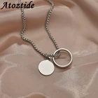 Модные подвески Atoztide с гравировкой имени сделай сам, высококачественные ожерелья из нержавеющей стали на заказ для мужчин и женщин, Подарок на годовщину