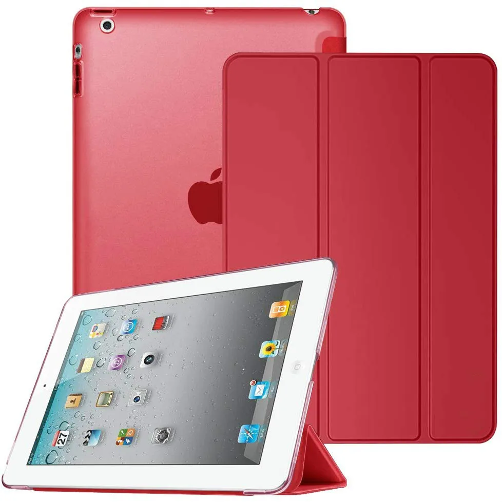 for iPad 234 red Для iPad 3 Чехол A1416 A1430 A1403 легкий чехол для iPad 2/3/4 retina дисплей полупрозрачный, с глазурью задняя оболочка Авто Режим сна/Пробуждение - Цвет: for iPad 234 red