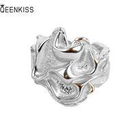 qeenkiss rg6108 fine jewelry%c2%a0wholesale%c2%a0fashion%c2%a0woman%c2%a0girl%c2%a0birthday%c2%a0wedding gift irregular 18kt gold white gold%c2%a0opening ring