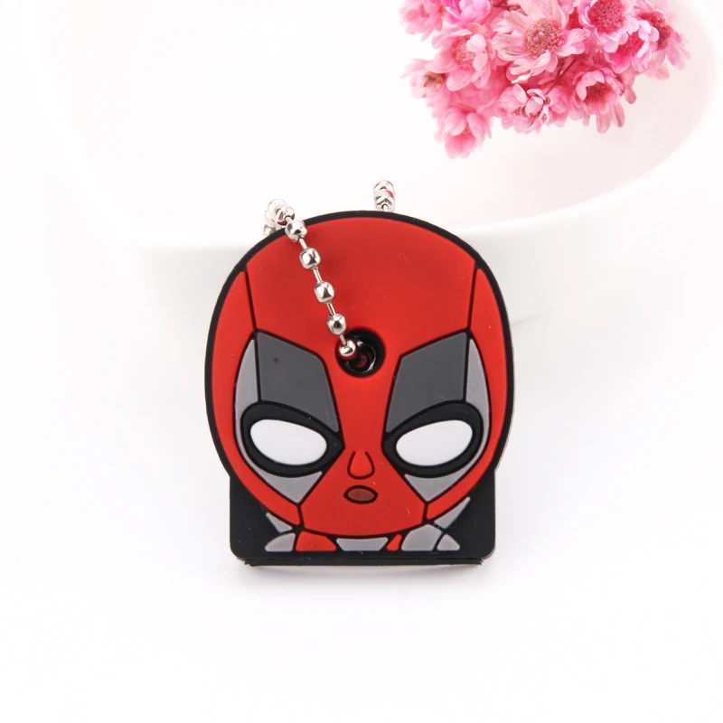 Cartoon Anime Cute Key Cover Cap Silicone Mickey Stitch Bear Keychain Women Gift Owl Porte Clef Minne Key Chain - Цвет: D15
