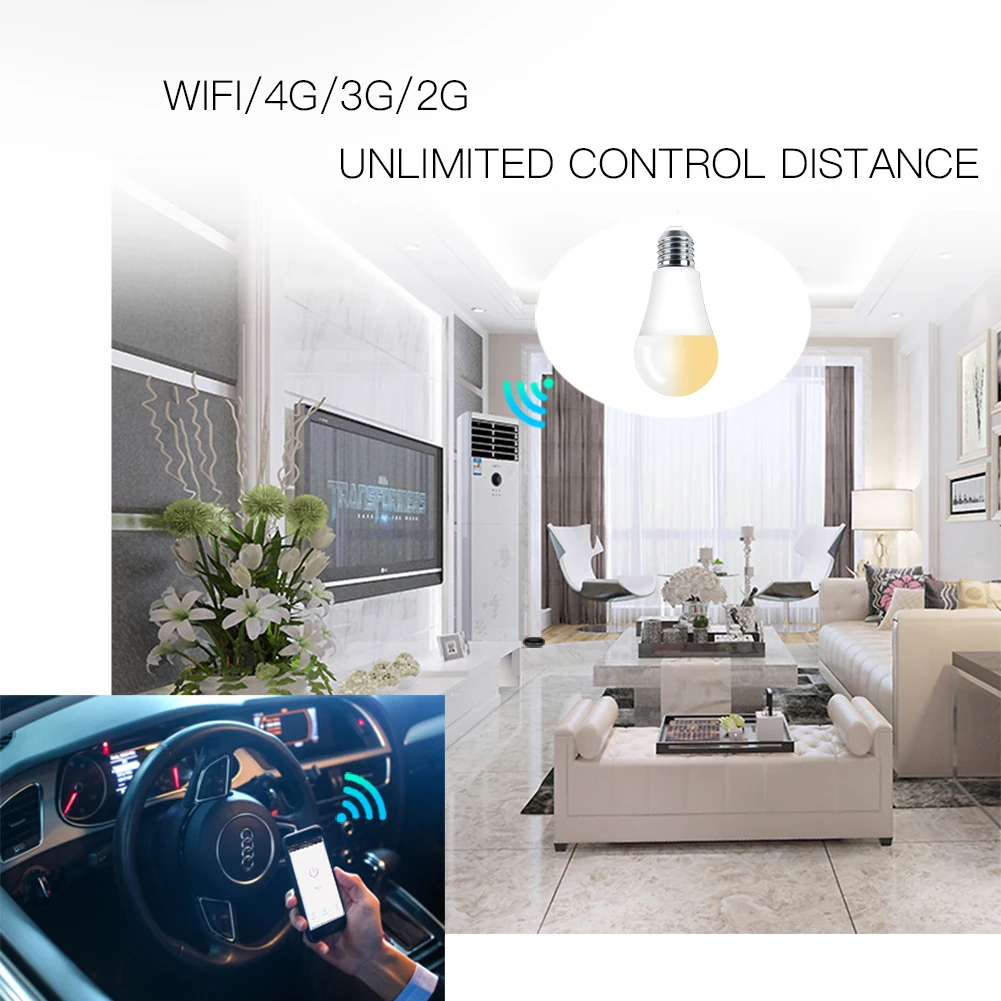 WiFi умная лампа светодиодная 7 Вт Теплый Холодный белый умный свет/Tuya приложение