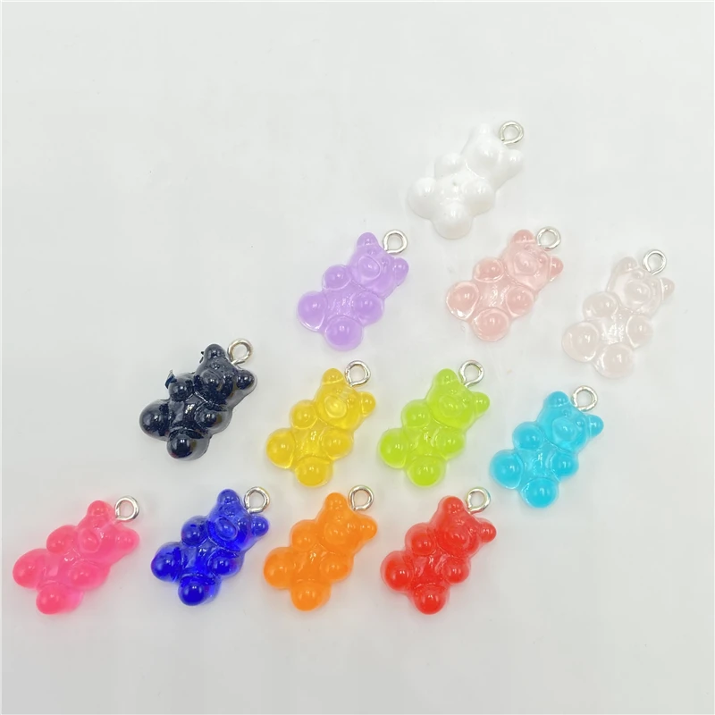 Акриловые Мини-подвески в виде медведя для изготовления милых сережек Кулонов