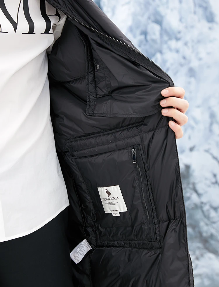 JackJones зимний мужской теплый длинный вертикальный воротник средней длины пальто пуховик | 218412553