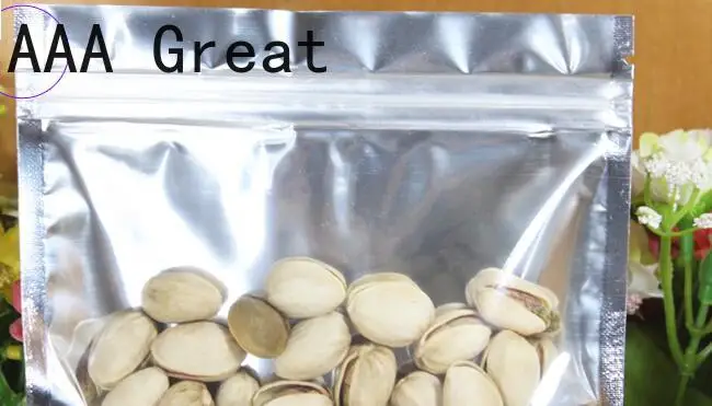 100 шт./лот передний Прозрачный упаковщик из фольги майлар пакеты на молнии для