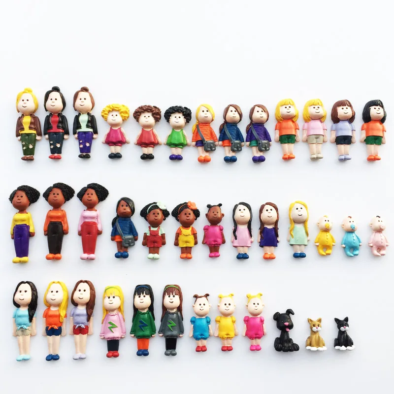 Милые персонажи магниты на холодильник мультфильмов девушка наклейка 3D рисунок