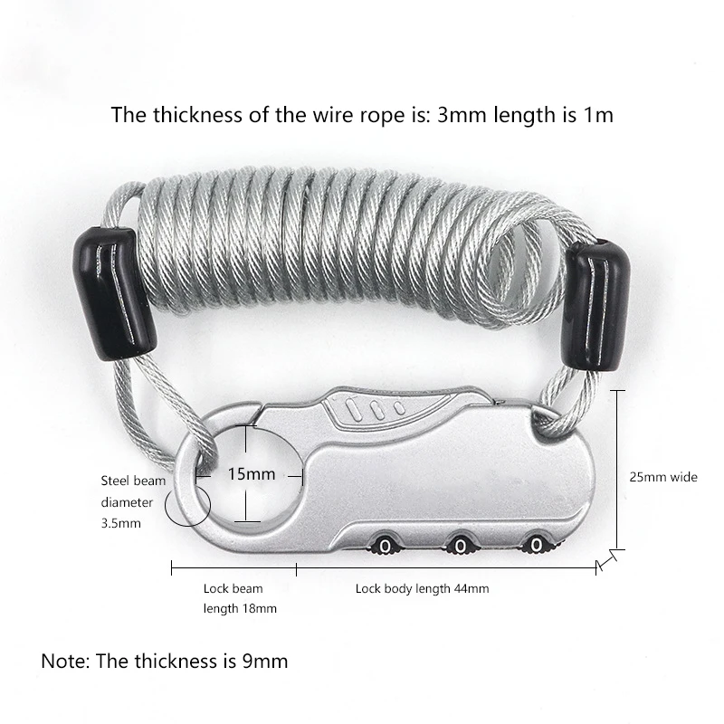 Велосипедный замок складной рюкзак велосипедный шлем тросовый 3-значный