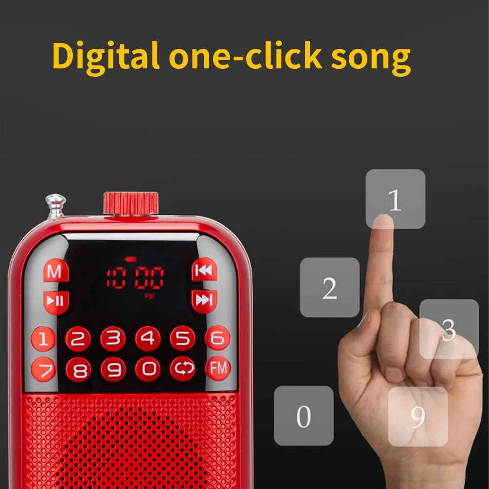 Мини приемник музыкальный плеер ЖК дисплей fm радио USB Перезаряжаемый