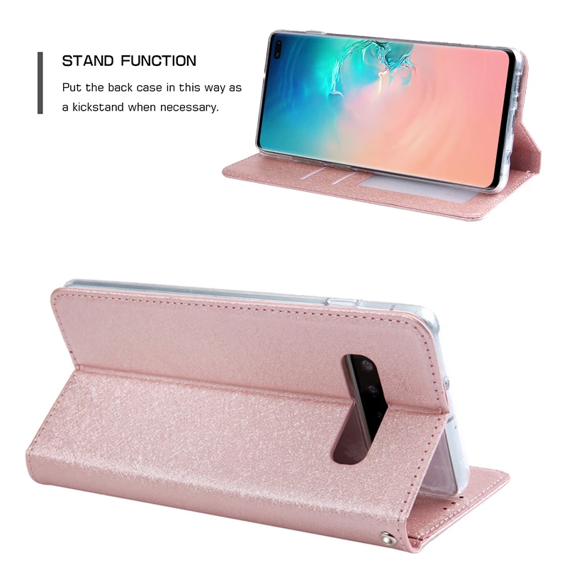 Silk Pattern Leather Case For Samsung Galaxy S22 S21 S20 FE S10 S9 S8 Ultra Note 10 Plus 9 8 PU Flip Wallet Magnetic Cover Coque