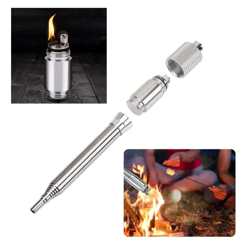 

Stainless Steel Outdoor Cooking Survival Blow Fire Tube Portable Fire Starter Tube Retractable Camping Blow Fire Tube Lighter