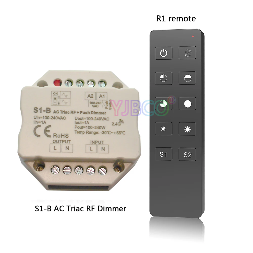 Входное напряжение S1 B 2 4 В переменного тока Выходное 1 А переключатель диммера