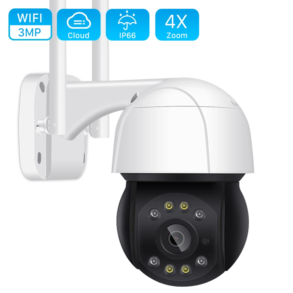 

3MP Mini PTZ WiFi IP Camera Outdoor 1080P Auto Tracking 4X Digital Zoom Speed Dome Camera 2MP AI Human Detection CCTV Camera