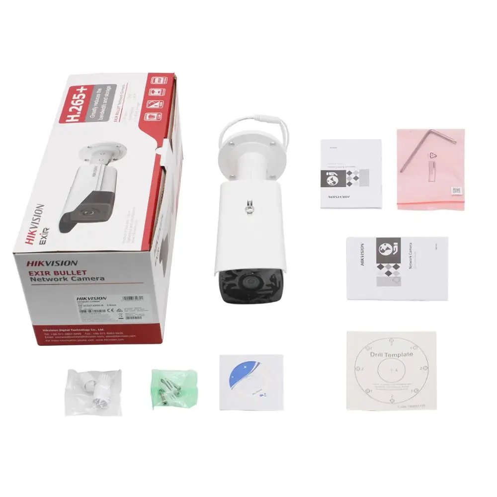 Камера видеонаблюдения Hikvision 4 МП инфракрасная камера безопасности 50 м POE IP H.265 +