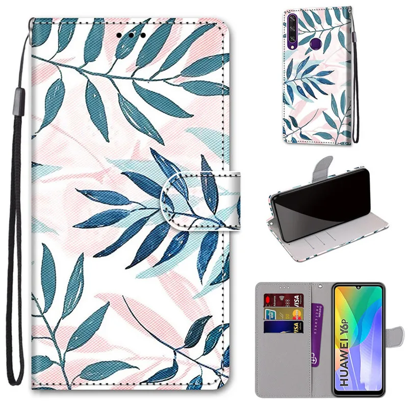 kl boutiques book leather flip case for huawei y5 lite y6 y7 2017 2018 2019 y5p y6p y7p y8p phone cover wallet painted capa etui free global shipping