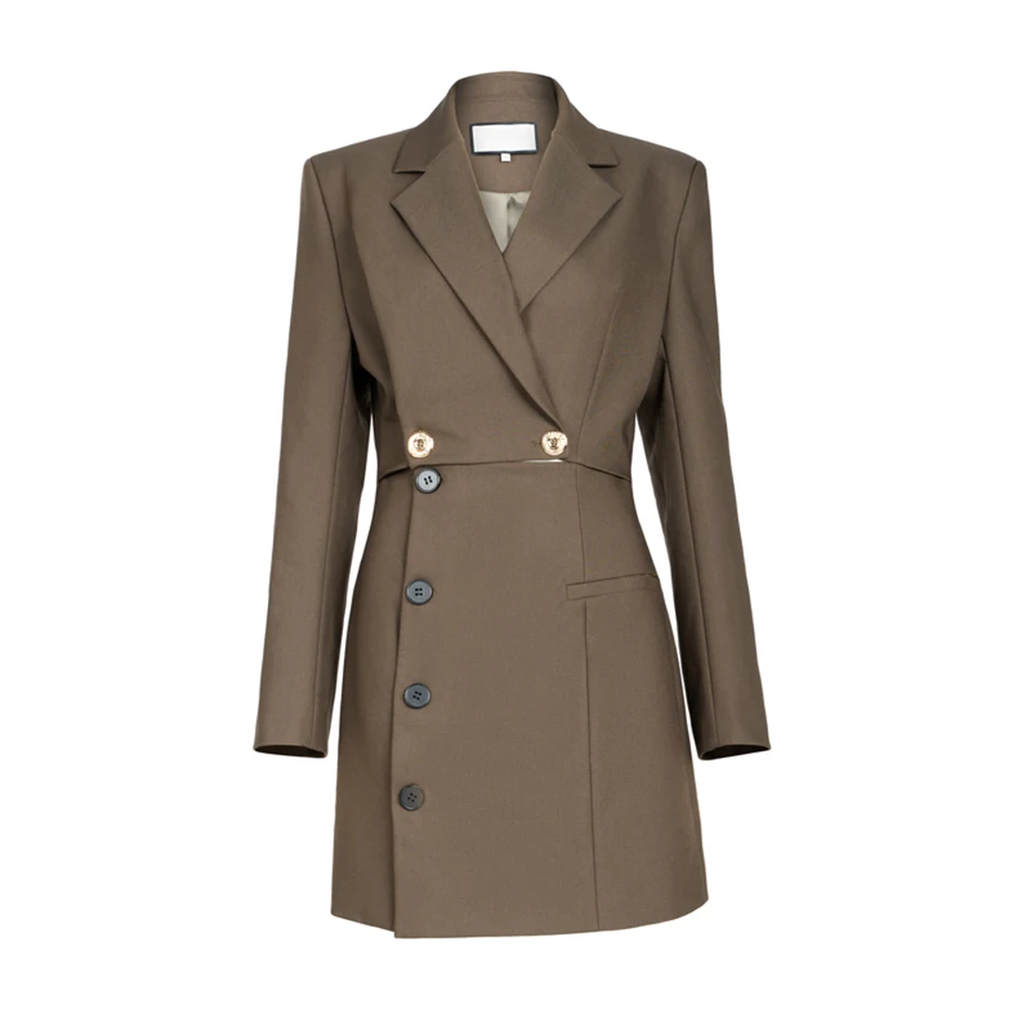 

High-quality Women's Sexy V-neck Long Sleeve Hollow Single-breasted Bodycon Dress 2021 Spring Celebrity Club Party Dress Vestido