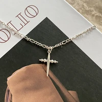 fashion trendy chains cross pendants choker necklace for woman 2022 new stainless steel color religious jewelry gifts male