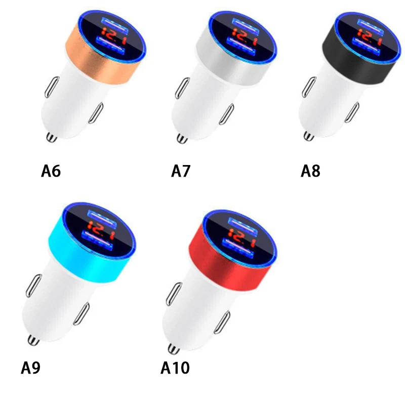 Автомобильное зарядное устройство с двумя usb-портами 3,1 А, светодиодный дисплей, универсальное автомобильное зарядное устройство для мобильного телефона Xiaomi, samsung S8, iPhone 6, 6s, 7, 8 Plus, планшет