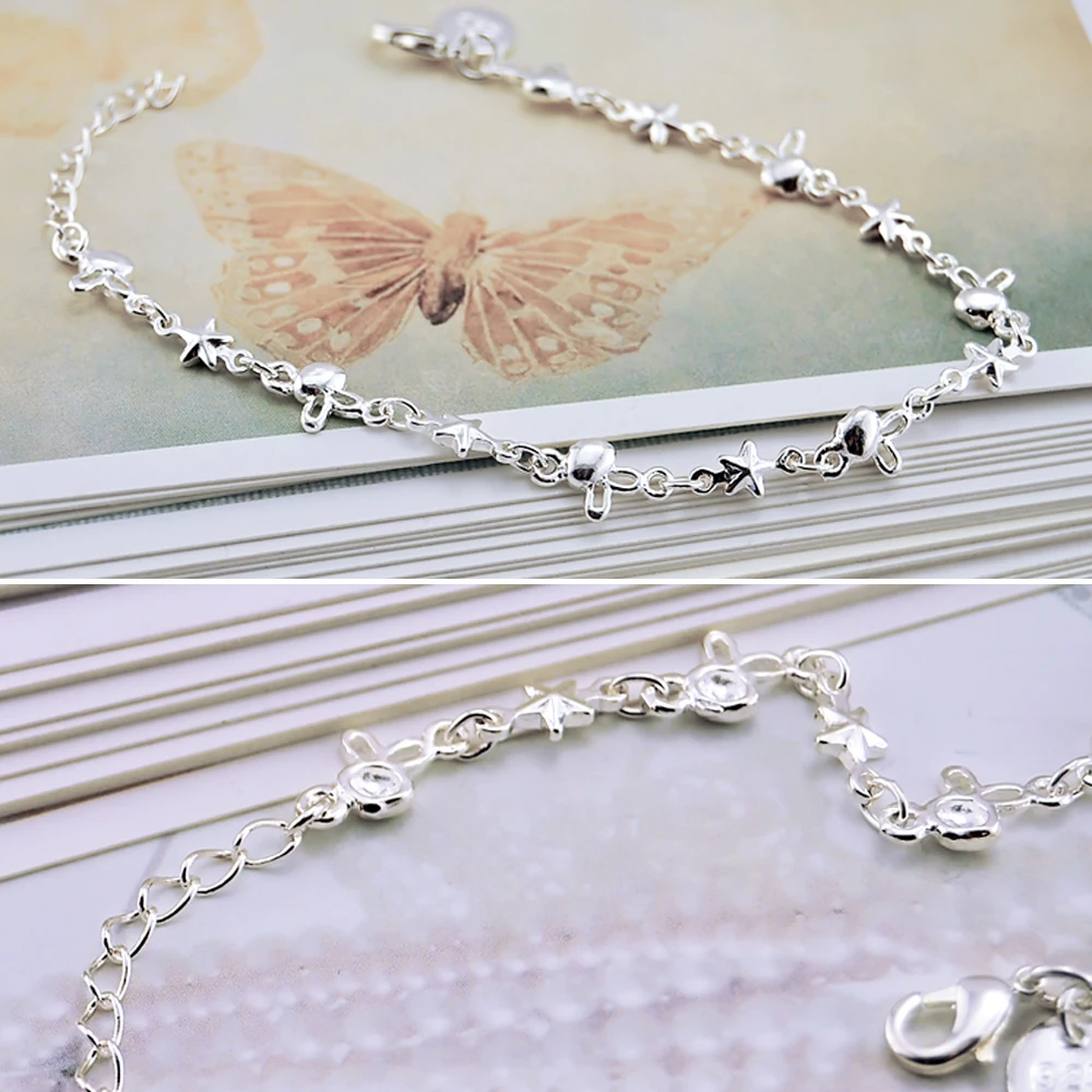 

925 sterling silver bracelet for women, delicate fine bracelet silver jewelry, sweet romantic jewelry