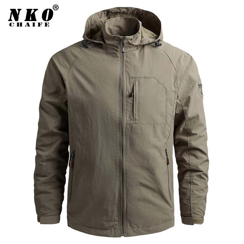 

Men Waterproof Hooded Windbreaker Jackets Coat Men 2021 Autumn New Casual Outdoor Hiking Jacket Tactics Military Jackets Men 5XL