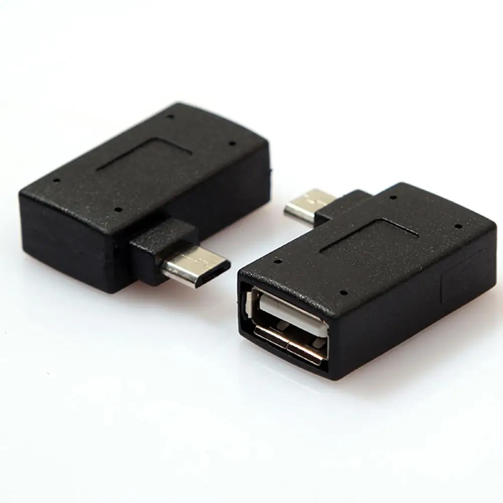 2 шт. Мини Micro USB OTG кабель адаптер 90 градусов левый и правый угол 0 Хост конвертер