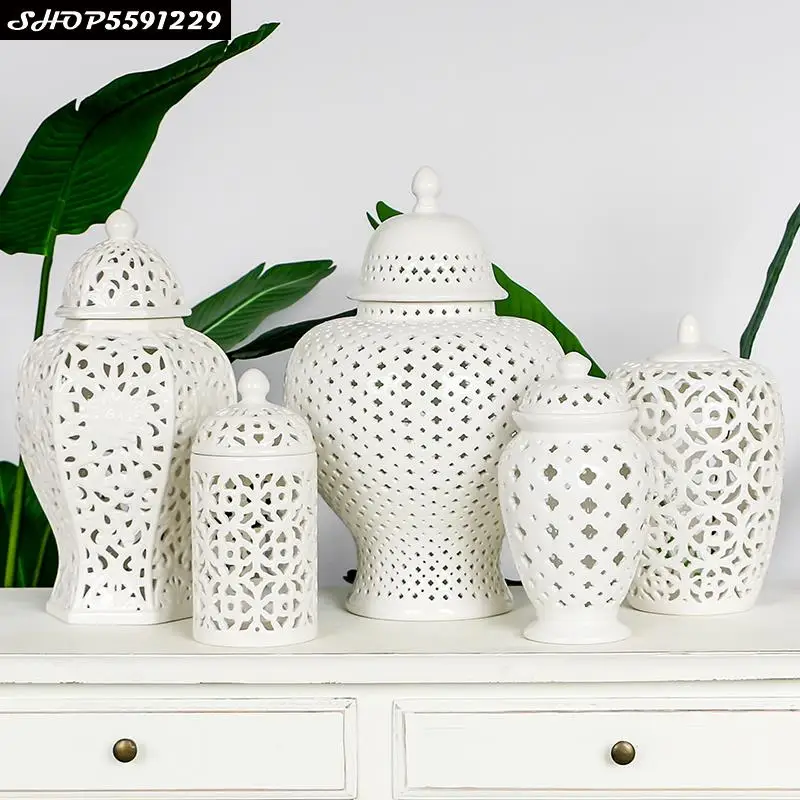 

Белая керамическая круглая банка в европейском стиле, простой контейнер для цветочной композиции, украшения для офиса, обеденного стола, ва...